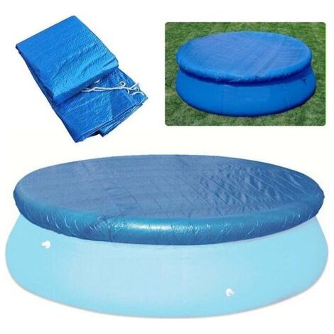 183 cm de Diamètre Bâches/Couverture de Protection avec Attaches en Corde,Bâche Durable Antipoussière Coupe-Vent pour Piscines Hors Sol Rondes (1/4)