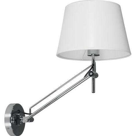 Caprice Wandleuchte 1xe27 l.26xb.48xh.48xd.reg.cm weiß/chrom