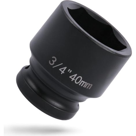 Douille 3/4" 40 mm, 6 pans (6 pans) en acier Cr-V, douille pour visseuse à percussion, qualité industrielle (1/5)