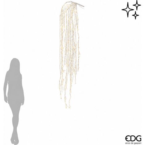 EDG Enzo De Gasperi Cascata Natalizia a Led 40 Fili 1.120 Luci L 240 Cm Cavo 10 Mt Avorio (1/3)
