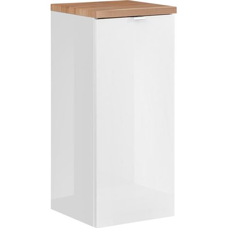 Media columna 1 puerta cesto para la ropa April Blanco y Madera (1/4)