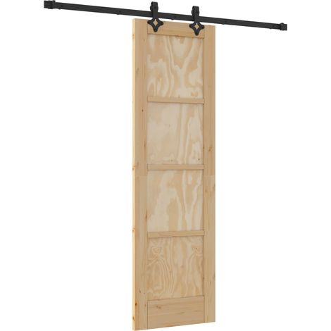 Maison Exclusive - Schiebetür Natürlich und Schwarz 61 x 198,5 cm