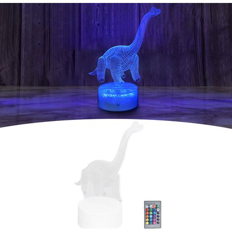 3D-Nachtlicht in Dinosaurierform mit Touch-Funktion, 4 Modi, 16 einstellbaren Helligkeitsfarben und Fernbedienung. Ideales Geschenk. (1/5)
