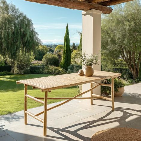 VITAL - Table à manger en bambou 160x80cm (1/5)
