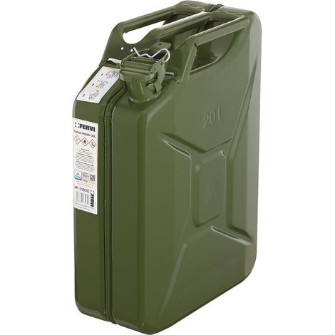Metallkanister grun 20l fur Benzin und Kraftstoffe Fervi 0189/20c