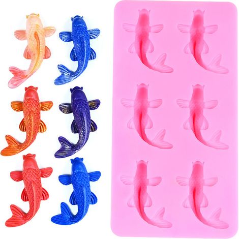 Moldes de silicona para peces de 6 cavidades de fácil desmolde (1/2)