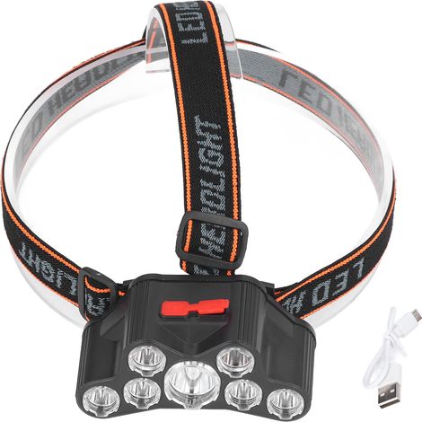 Bandeau lumineux LED 7 perles haute luminosité 4 modes étanche rechargeable USB pour camping entretien (1/5)