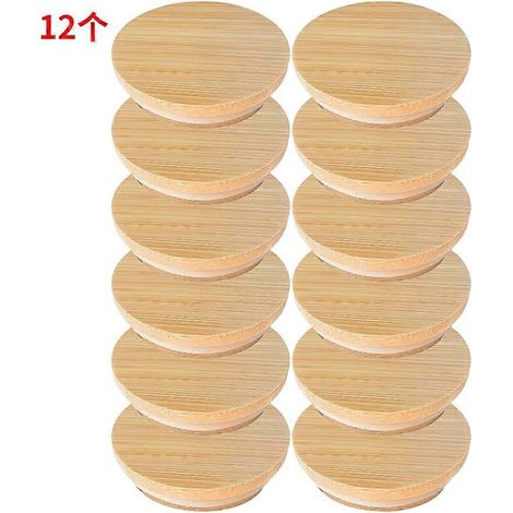 Couvercles en bambou pour pots, lot de 12 - Couvercles hermétiques réutilisables pour bocaux, idéaux pour le stockage et la conservation des aliments (1/5)