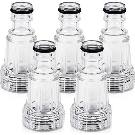 Adaptateur 5 pièces pour nettoyeur haute pression, filtre d'entrée d'eau avec raccord rapide, connecteur tuyau de jardin vers pompe, accessoires de remplacement compatibles toutes marques. (1/5)