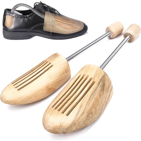 Embauchoir homme 42-46 – Embauchoir en bois réglable avec ressort, convient aux hommes et aux femmes. (1/5)