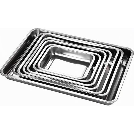 Plateau en inox 304 qualité alimentaire, 1,2 mm, 45 x 35 x 4,8 cm