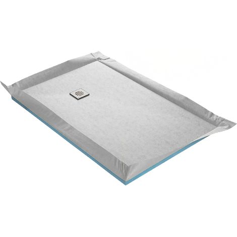 U-Tile – Receveur de douche à carreler ultra plat 185 x 90 cm – Natte étanche pré-montée – Siphon ultra plat 40 mm – Évacuation rapide