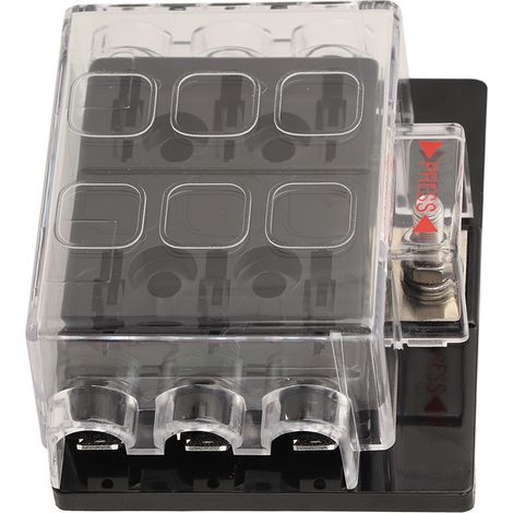 Boîtier étanche ATC/ATO pour fusibles à lames automobiles 12-36 V CC, adapté aux voitures, bateaux, camping-cars, remorques, camions, fourgonnettes, 6 voies (1/5)
