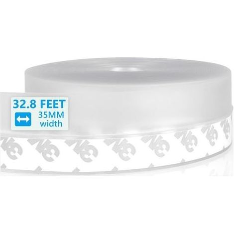 Flintronic Bande d'Etanchéité en Silicone, 10mx35mm Joint Porte, Bande Etancheite Autocollante, Joint de Porte de Douche Cuisine Toilettes Imperméable Coupe-vent Anti-poussière (Transparent) (1/5)