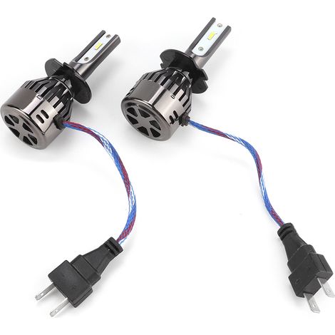 2PCS H7 60W Feux LED Blancs pour Voiture, Phares Intégrés à Focalisation Intégrée, Driver Intégré (1/5)