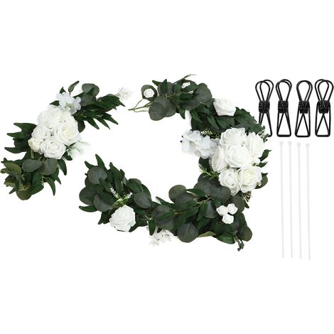 2er-Set Hochzeitsblumendekorationen, Rosenform, naturgetreu, leuchtende Farben, geruchlos, Willkommensblumendekorationen 18063 BS (1/5)