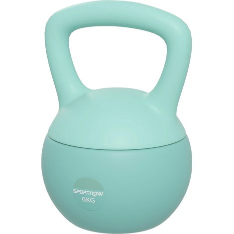 Kettlebell 6 kg haltère avec poignée antidérapante pour fitness musculation cardio, 19 x 19 x 28 cm vert (1/5)