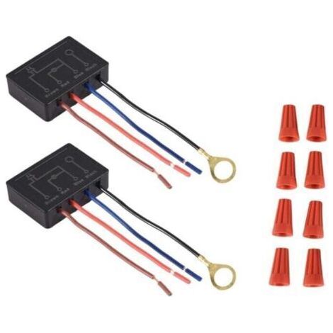 Lot 2 Interrupteurs Tactiles Variateur Intensité LED Ampoules Module Commande avec Capuchons Câblage (1/4)