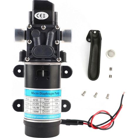 Pompe à eau électrique 120 W, 12 V 10 A, pompe à membrane auto-amorçante, débit 10 L/min, pompe de nettoyage haute pression (1/5)
