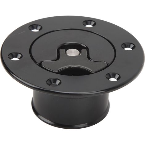 Bouchon de réservoir de carburant Aluminium Billet 39mm Montage Affleurant 6 Boulons Type Ouvert Noir Universel Auto (1/5)