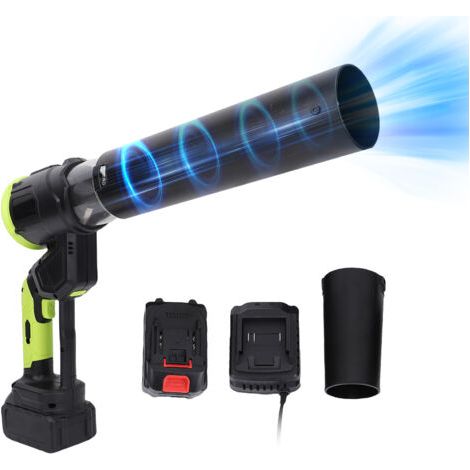 Souffleur de feuilles sans fil, 2 batteries 21 V et chargeur rapide inclus, vitesse variable, souffleur de feuilles électrique portatif et léger pour l'entretien de la pelouse, du jardin, de la terras (1/5)