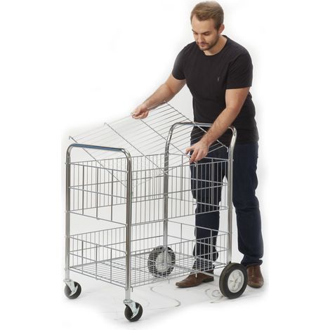 Chariot RS PRO 2 plateaux en Acier chromé, 840 x 650mm, Capacité de charge 120kg ( Prix pour 1 )