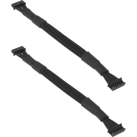 Pack of 2 6-pin RC sensor cables - 10 cm - Compatible with NHX - Compatible with Custer 540 - Black (1/5)