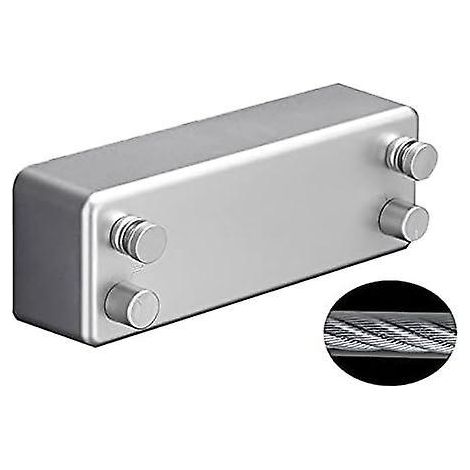 argent Corde Linge Rtractable Pour Intrieur Et Extrieur - Robuste, 2 Fils Linge De 4,2 M En Acier Inoxydable, Fixation Murale - Blanc (1/4)