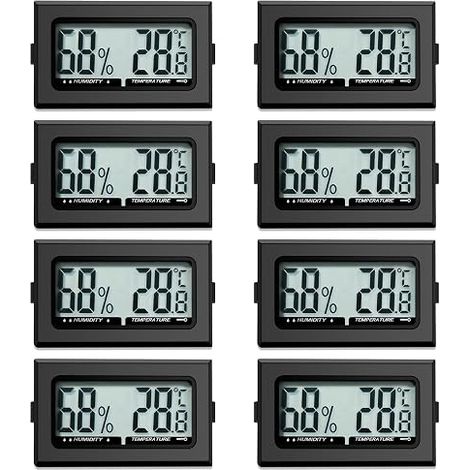 Thermomètre numérique intérieur Hygromètre Mini Hygromètre Thermomètre intérieur pour reptiles Hygromètre numérique, pour bureau, cuisine, Thermomètre LCD Incubateur, Thermomètre pour serre (8) (1/5)