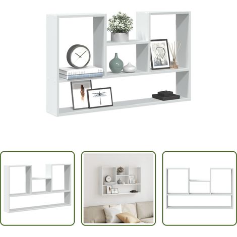 Rangement mur - Étagère murale blanche 99 x 15 x 60 cm Bois d'ingénierie (1/5)