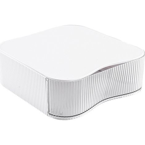 Stapelbare, flexible und kombinierbare Utensilienbox, Schreibtisch-Aufbewahrungsbox, Schubladenbox für Make-up, Kosmetik und Schmuck, 23 x 22 x 8 cm, Weiß (1/5)