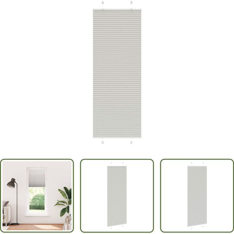 vidaXL Sonnenschutz - Plissee Hellgrau 75x200 cm Stoffbreite 74,4 cm Polyester (1/5)