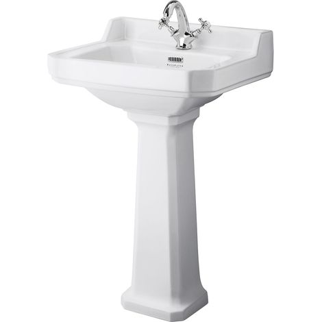 Bayswater Fitzroy Basin with Full Pedestal 560mm Wide 1 Tap Hole (1/4)