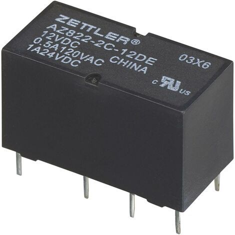 Zettler Electronics AZ822-2C-12DE Relais pour circuits imprimés 12 V/DC 2 A 2 inverseurs (RT) 1 pc(s (1/5)