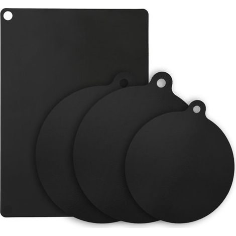 Ensemble de 5 protections pour plaques à induction – Protections en silicone antidérapantes et résistantes à la chaleur – Lavables au lave-vaisselle – Différentes tailles – Noir (1/5)