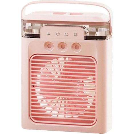 Raffrescatore d'aria personale,ventilatore da scrivania con luce notturna a LED a 7 colori,alimentazione USB per ufficio