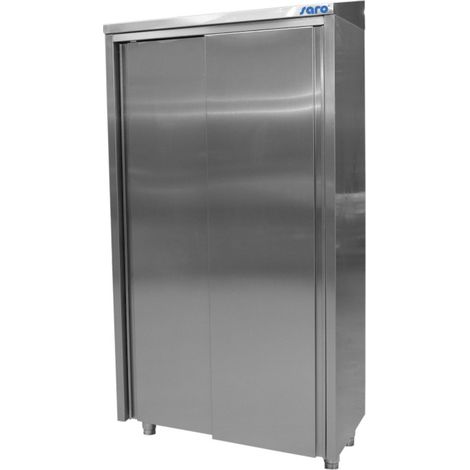 Armoire inox - Haute - 3 étagères - 2 portes coulissantes - 1000x500x1975mm - Saro