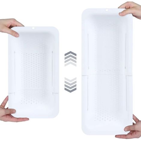 (White)Over the Sink Colander - Wash Vegetables and Fruits, Drain Cooked Pasta and Dry Dishes - Expandable - New Home Kitchen Essentials (1/5)
