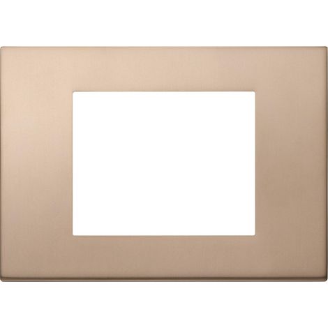 Vimar 30653.71 LINEA Placca a 3 moduli in metallo, dimensioni 12.28 x 8.8 x 1.03 cm, color bronzo