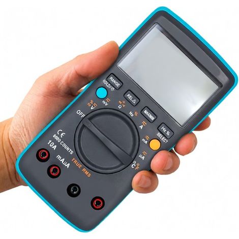 Multímetro digital ZT301 para voltaje/corriente CA/CC, 8000 cuentas, amperímetro, ohmímetro, medidor de capacitancia/temperatura, verdadero valor eficaz (True RMS), pantalla LCD grande retroiluminada. (1/5)