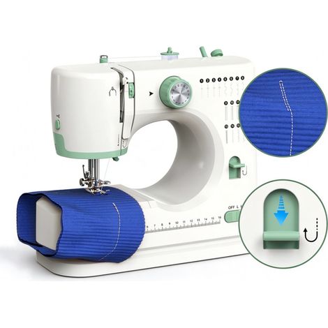 Machine à coudre, Machine à coudre ballet double aiguille, 16 Modèles Points Différents, avec éclairage LED, 2 sets couture séparés (1/5)
