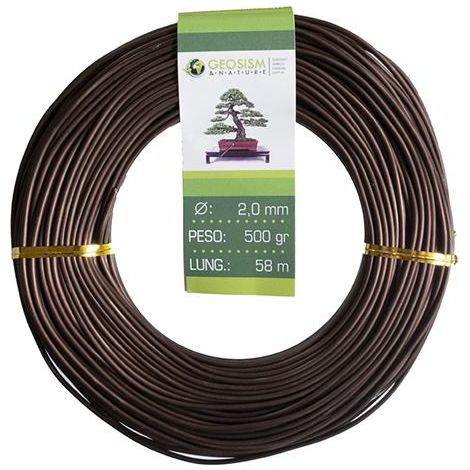 Filo di alluminio ramato (alluminio-ramato) Geotools 2,0 mm per bonsai, 500 gr, 58 m