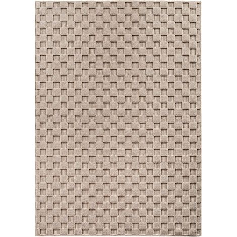 Ayyildiz  Tapis Moderne - Structure 3D Cube - Motif Tressé - Salon Tapis Court - beige - 140 cm x 200 cm