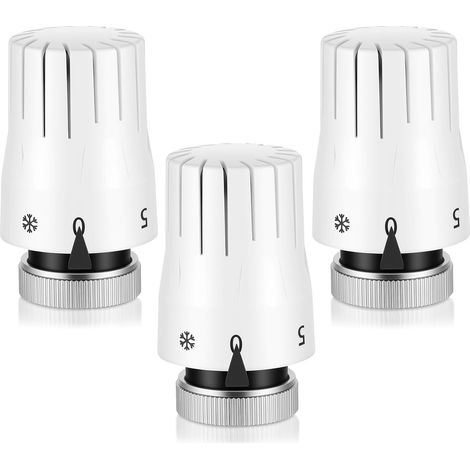 3Pcs Tete Thermostatique Radiateur 1 à 5 Fonctions Réglage, M30 x 1,5 (1/5)