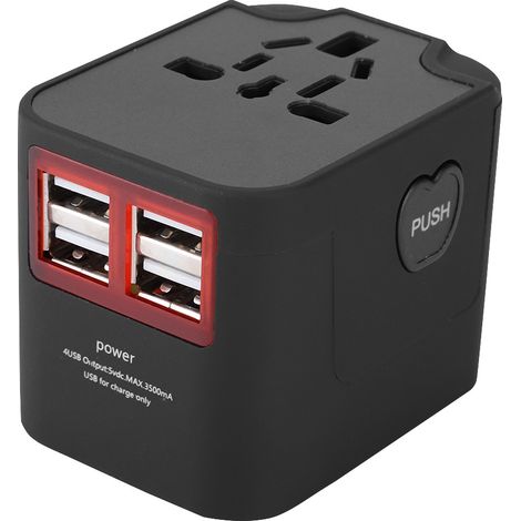 Adaptateur de voyage universel 4 ports USB 3.5A - Convertisseur de prise électrique (100-250V) (1/5)