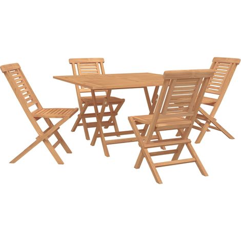 Garden Set 5 pcs Brown Solid Teak Wood vidaXL (1/5)