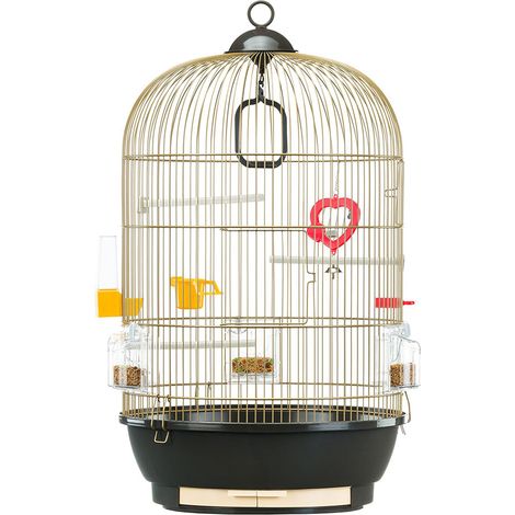 Ferplast DIVA FERPLAST Cage à Oiseaux DIVA : Design italien, accessoires inclus. Offrez à vos oiseaux le luxe et la sécurité.. Variante DIVA - Misure: Ø 40 x 65 cm - Laitonné