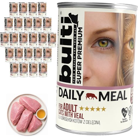 BULTI Repas Quotidien Aliment humide pour chat adulte Veau 24 x 400 g Complet (1/2)