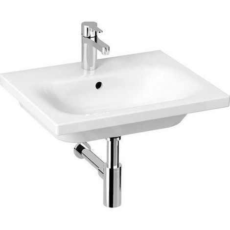 Jika Mio-N - lavabo, 55x45 cm, avec trop-plein, 1 trou pour robinetterie, Jika Perle, blanc H8127121001041 (1/4)
