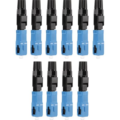 Lot de 10 connecteurs rapides à fibre optique, vitesse de transmission élevée, faibles pertes, faciles à utiliser, adaptateurs à fibre optique monomode SC, adaptés à la télévision par câble. (1/5)